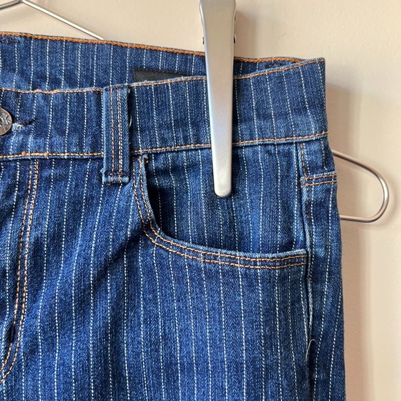 Gently Worn, but Lovingly Cared For, X2 Quality Denim Striped Flare Jeans - Picture 8 of 13